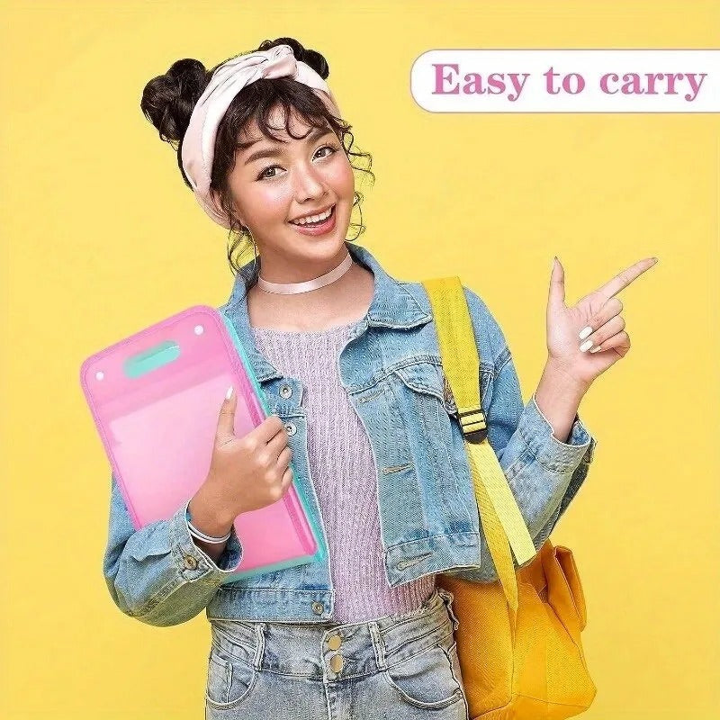 13 Pocket File Folders Portable A4 Document Organizer for Classroom Office Home Storage