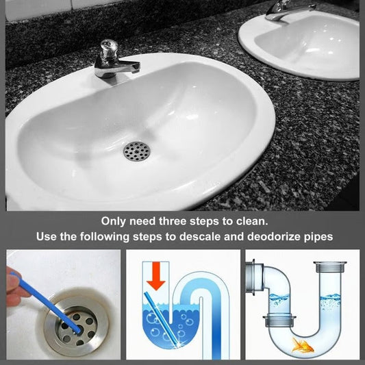 12 pcs Pipe Cleaning Sticks Oil Decontamination Kitchen Toilet Bathtub Drain Cleaner.